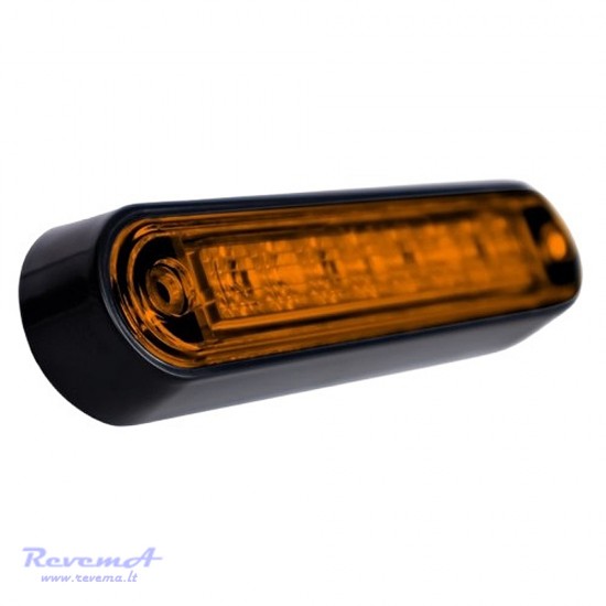 Gabaritinis Led žibintas 12/24V 8 LED prisukamas su varžtais geltonas 140 x 34 x 17 mm