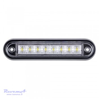 Gabaritinis Led žibintas 12/24V 8 LED prisukamas su varžtais baltas 140 x 34 x 17 mm