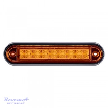 Gabaritinis Led žibintas 12/24V 8 LED prisukamas su varžtais geltonas 140 x 34 x 17 mm