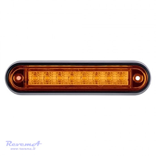 Gabaritinis Led žibintas 12/24V 8 LED prisukamas su varžtais geltonas 140 x 34 x 17 mm
