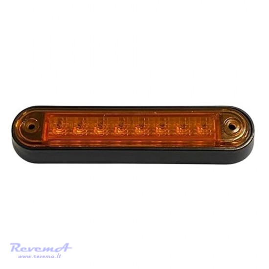 Gabaritinis Led žibintas 12/24V 8 LED prisukamas su varžtais geltonas 140 x 34 x 17 mm