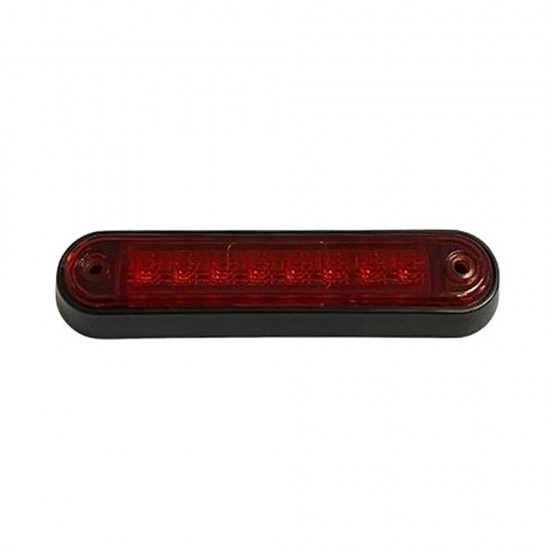 Gabaritinis Led žibintas 12/24V 8 LED prisukamas su varžtais raudonas 140 x 34 x 17 mm