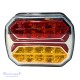 Galinis LED žibintas 4 funkcijų 12/24V 42 LED su dinaminiu posūkiu prisukamas su varžtais 117 x 93 x 39 mm kairė