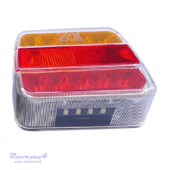 Galinis LED žibintas 4 funkcijų L1851 12/24V prisukamas su varžtais 106 x 99 x 37 mm