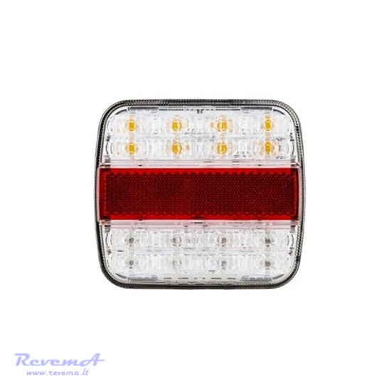 Galinis LED žibintas 4 funkcijų L1816 12/24V 20 LED prisukamas su varžtais 105 x 95 x 29 mm