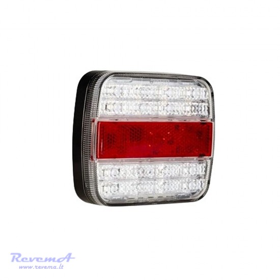Galinis LED žibintas 4 funkcijų L1816 12/24V 20 LED prisukamas su varžtais 105 x 95 x 29 mm