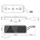 Galinis LED žibintas 6 funkcijų L1822 12/24V 69 + 6 LED su trikampiu atšvaitu ir ragu prisukamas su varžtais 420 x 150 x 68 mm kairė