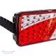 Galinis LED žibintas 6 funkcijų L1822 12/24V 69 + 6 LED su trikampiu atšvaitu ir ragu prisukamas su varžtais 420 x 150 x 68 mm kairė