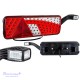 Galinis LED žibintas 6 funkcijų L1823 12/24V 69 + 6 LED su trikampiu atšvaitu ir ragu prisukamas su varžtais 420 x 150 x 68 mm dešinė