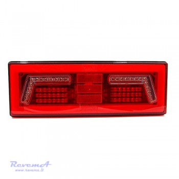 Galinis LED žibintas 5 funkcijų L1828 12/24V 102 LED prisukamas su varžtais 375 x 130 x 34 mm kairė