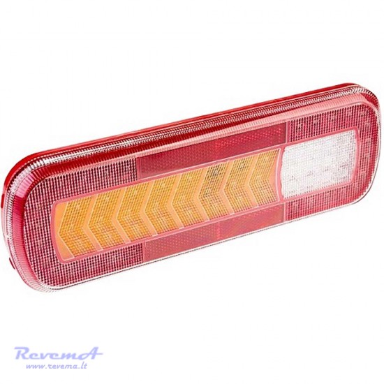 Galinis LED žibintas 5 funkcijų L1830 12/24V 64 LED su dinaminiu posūkiu prisukamas su varžtais 283 x 100 x 30 mm