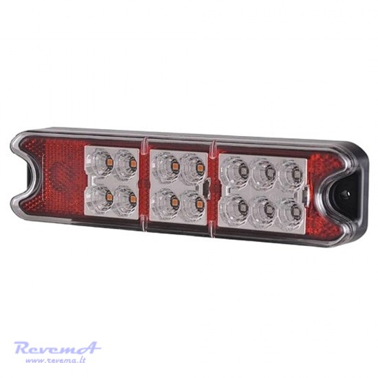 Galinis LED žibintas 3 funkcijų L1834 12/24V 18 LED prisukamas su varžtais 191 x 49 x 30 mm