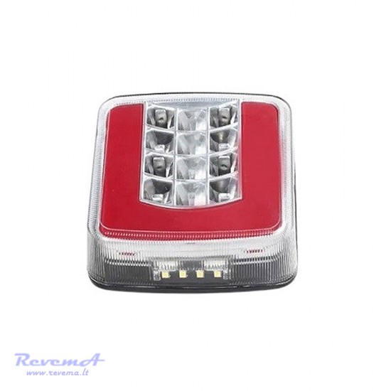 Galinis LED žibintas 4 funkcijų L1845 12/24V 25 LED prisukamas su varžtais 107 x 99 x 35 mm dešinė