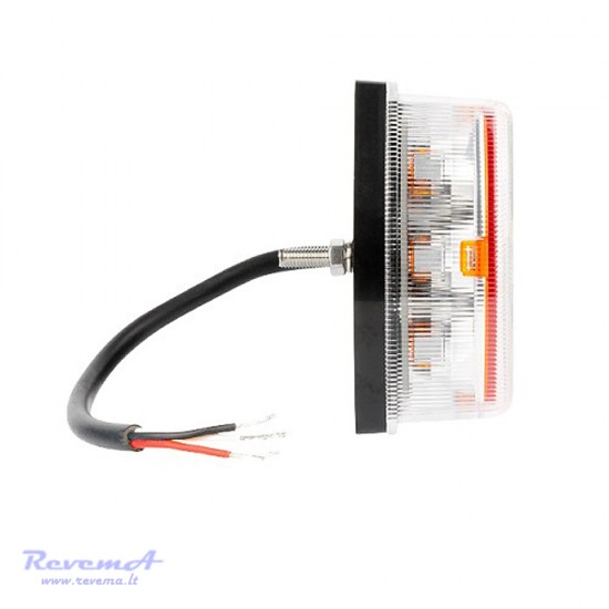 Galinis LED žibintas 4 funkcijų L1846 12/24V 15 LED prisukamas su varžtais 165 x 80 x 35 mm kairė