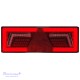 Galinis LED žibintas 5 funkcijų L1859 12/24V 96 LED su trikampiu atšvaitu prisukamas su varžtais 375 x 130 x 34 mm kairė