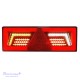 Galinis LED žibintas 5 funkcijų L1859 12/24V 96 LED su trikampiu atšvaitu prisukamas su varžtais 375 x 130 x 34 mm kairė