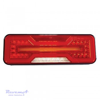 Galinis LED žibintas 5 funkcijų L1871 12/24V su dinaminiu posūkiu prisukamas su varžtais 284 x 100 x 37 mm kairė