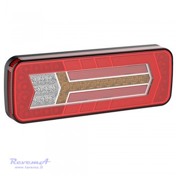 Galinis LED žibintas 5 funkcijų L1913 12/24V su dinaminiu posūkiu prisukamas su varžtais 284 x 100 x 38 mm