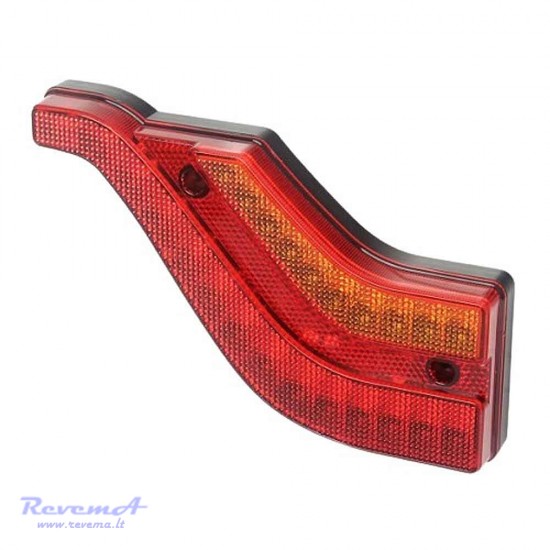 Galinis LED žibintas 3 funkcijų L1952 12/24V 24 LED su dinaminiu posūkiu prisukamas su varžtais 178 x 118 x 27 mm dešinė