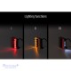 Galinis LED žibintas 4 funkcijų L1964 12/24V 14 LED prisukamas su varžtais 100 x 100 x 20 mm