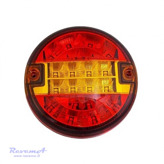 Galinis LED žibintas 3 funkcijų L2203 12/24V apvalus prisukamas su varžtais 140 x 140 x 58 mm