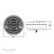 Galinis LED žibintas 3 funkcijų L2203 12/24V apvalus prisukamas su varžtais 140 x 140 x 58 mm