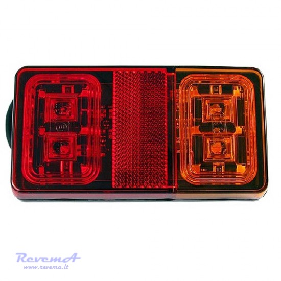 Galinis LED žibintas 3 funkcijų L2295 12/24V 16 LED prisukamas su varžtais 150 x 80 x 22 mm