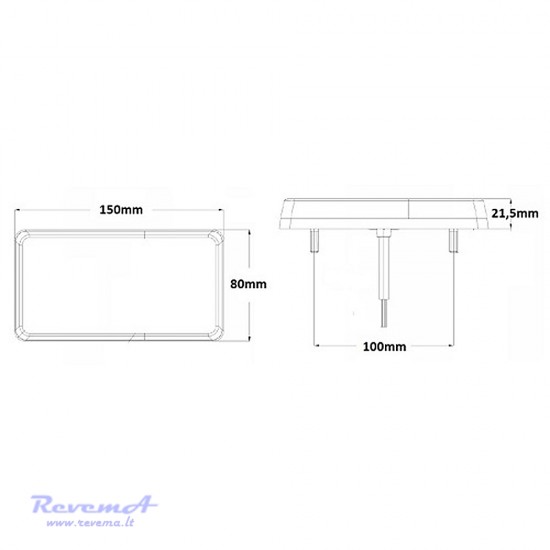 Galinis LED žibintas 3 funkcijų L2295 12/24V 16 LED prisukamas su varžtais 150 x 80 x 22 mm