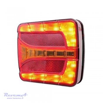 Galinis LED žibintas 4 funkcijų L2418 12/24V 20 LED prisukamas su varžtais 106 x 99 x 32 mm kairė