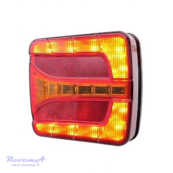 Galinis LED žibintas 4 funkcijų L2418 12/24V 20 LED prisukamas su varžtais 106 x 99 x 32 mm kairė