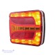 Galinis LED žibintas 4 funkcijų L2418 12/24V 20 LED prisukamas su varžtais 106 x 99 x 32 mm kairė