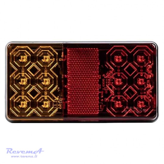 Galinis LED žibintas 3 funkcijų L2501 12/24V 16 LED prisukamas su varžtais 150 x 80 x 22 mm