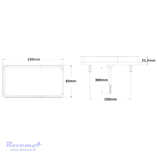 Galinis LED žibintas 3 funkcijų L2501 12/24V 16 LED prisukamas su varžtais 150 x 80 x 22 mm