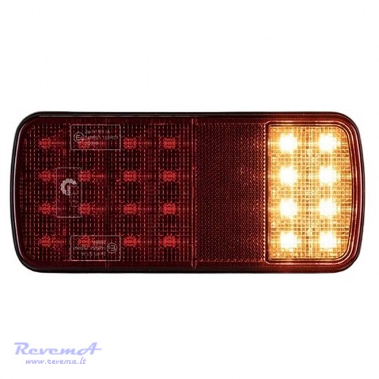 Galinis LED žibintas 3 funkcijų L2505 12/24V 24 LED prisukamas su varžtais 220 x 100 x 30 mm