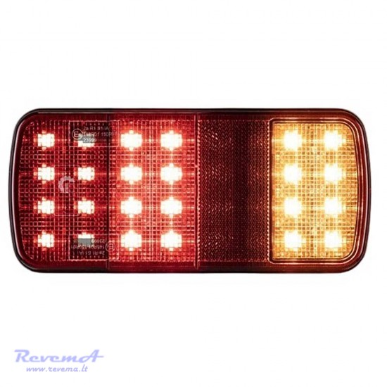 Galinis LED žibintas 3 funkcijų L2505 12/24V 24 LED prisukamas su varžtais 220 x 100 x 30 mm