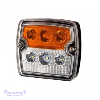 Priekinis LED žibintas 2 funkcijų LZD-2239 12/24V prisukamas su varžtais 105 x 97 x 30 mm