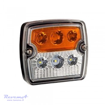 Priekinis LED žibintas 2 funkcijų LZD-2239 12/24V prisukamas su varžtais 105 x 97 x 30 mm