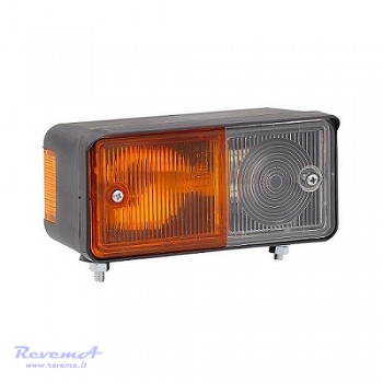 Priekinis žibintas 2 funkcijų C-1360 12/24V prisukamas su varžtais 150 x 77 x 70 mm dešinė