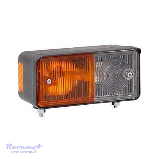 Priekinis žibintas 2 funkcijų C-1360 12/24V prisukamas su varžtais 150 x 77 x 70 mm dešinė