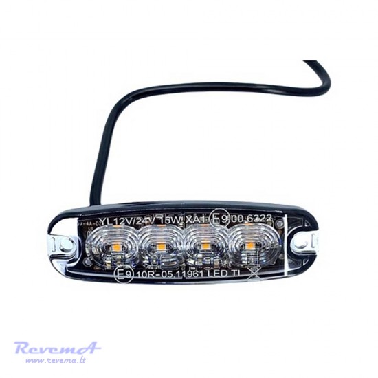 Švyturėlis - žibintas 4 LED 12/24V 98 x 31 mm