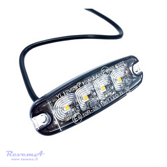 Švyturėlis - žibintas 4 LED 12/24V 98 x 31 mm